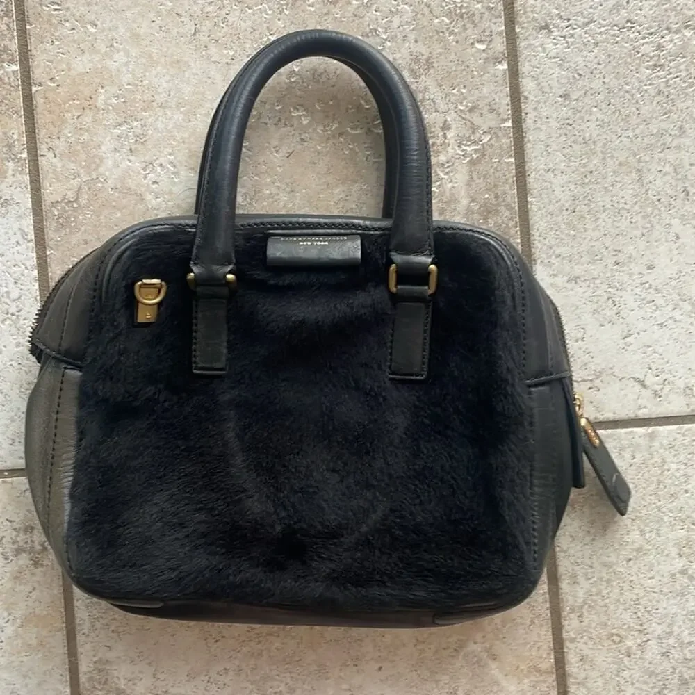 Marc By Marc Jacobs Shearling Satchel Black